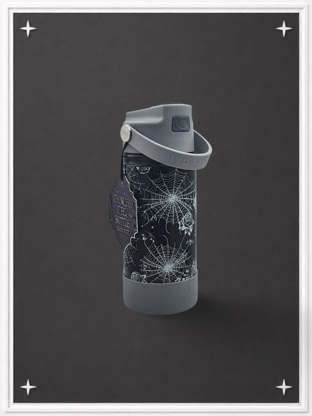 Hydraflo 14 oz Gothic Spiderweb Rose Stainless Steel Water Bottle